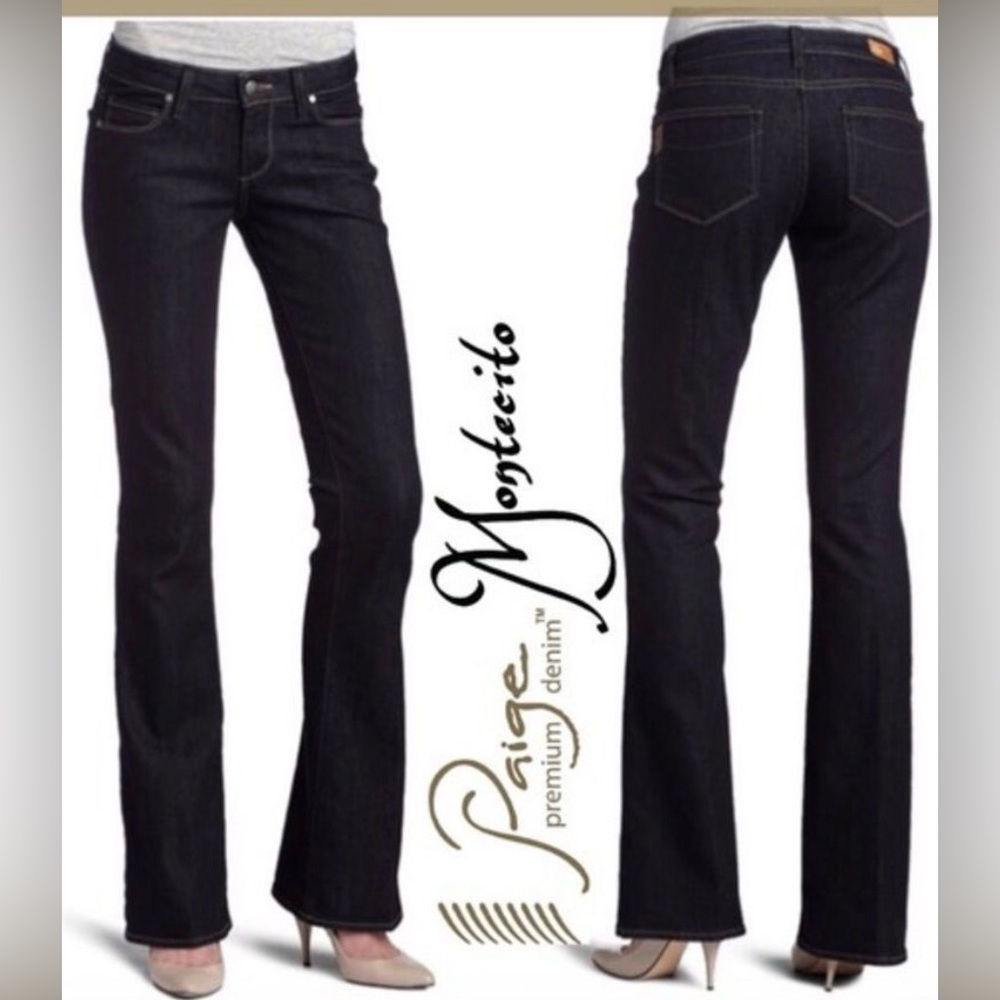 PAIGE Montecito Women's Dark Blue Boot Cut Jeans